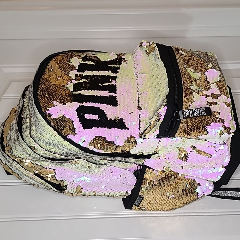 PINK VS Victoria's Secret Limited Edition Bling Sequin Large Campus Backpack Bag